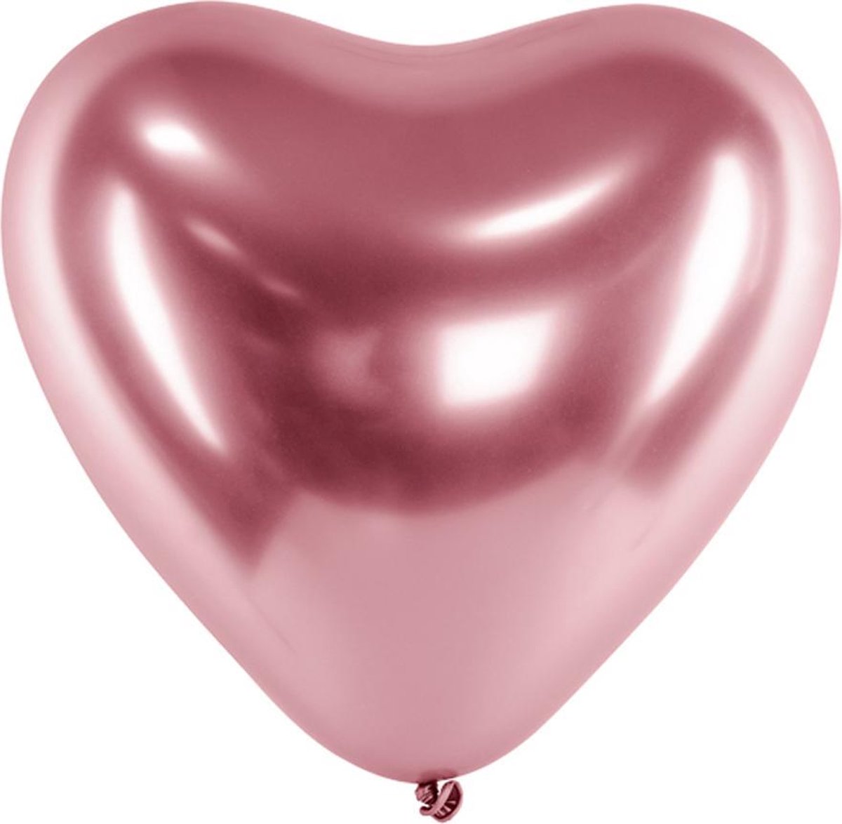 Ballonnen Glossy Rosé Goud Hart - 5 stuks