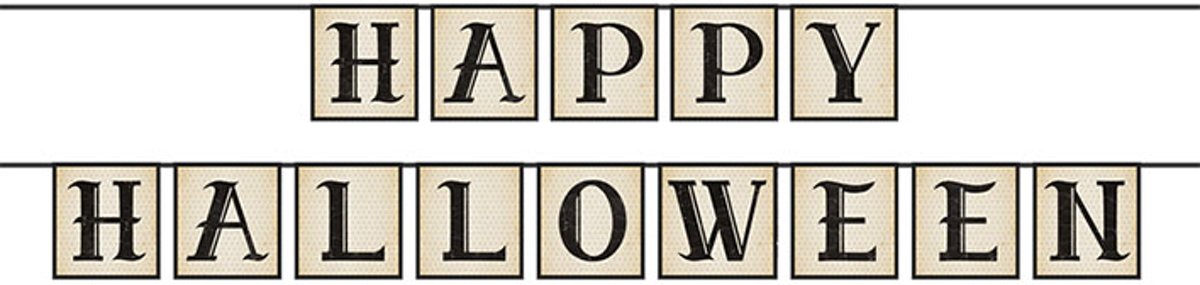 Banner Happy Halloween white 14 x 210 cm
