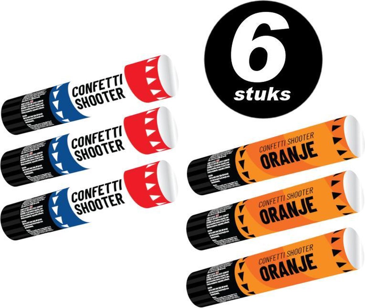 EK Voetbal 2021 Confetti Shooter set Nederlands Elftal – Set van 6 stuks (papieren confetti)