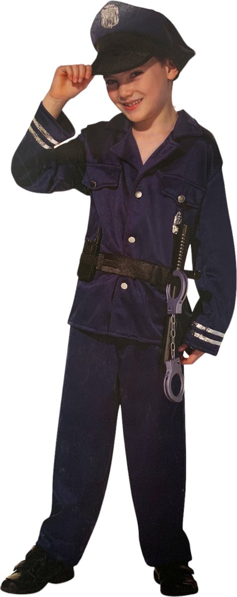 Politie kostuum outfit kinderen - 7-delig - Maat 98/104 – Carnavalskleding