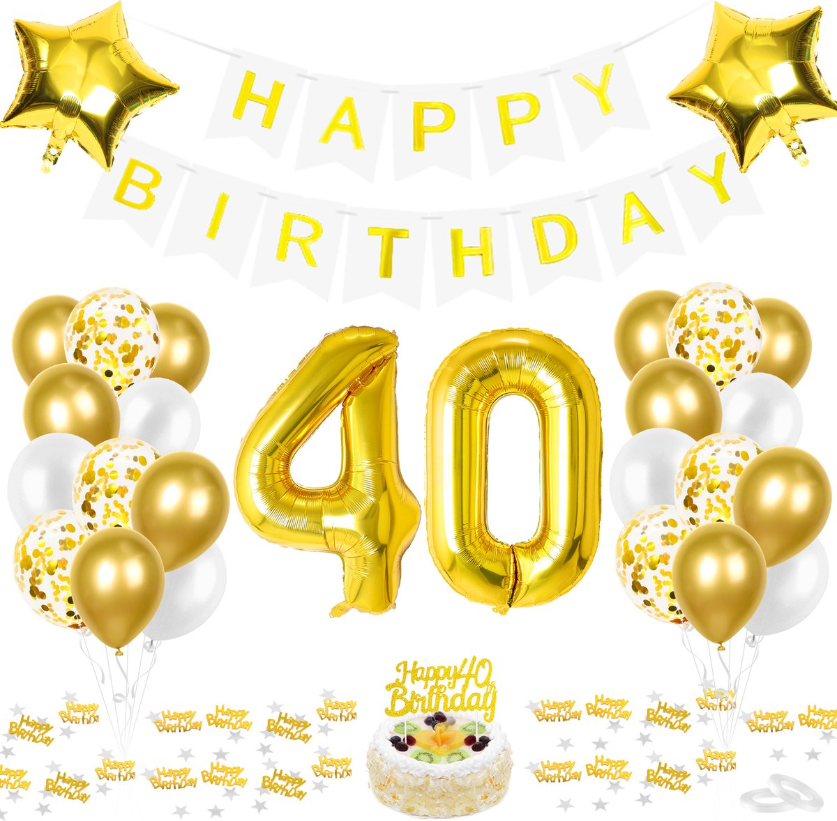 Partypakket® 40 Jaar Verjaardag Versiering - Goud - All-in-one Feestpakket - Ballonnen - Decoratie - Feestpakket - Verjaardag - Feest versiering