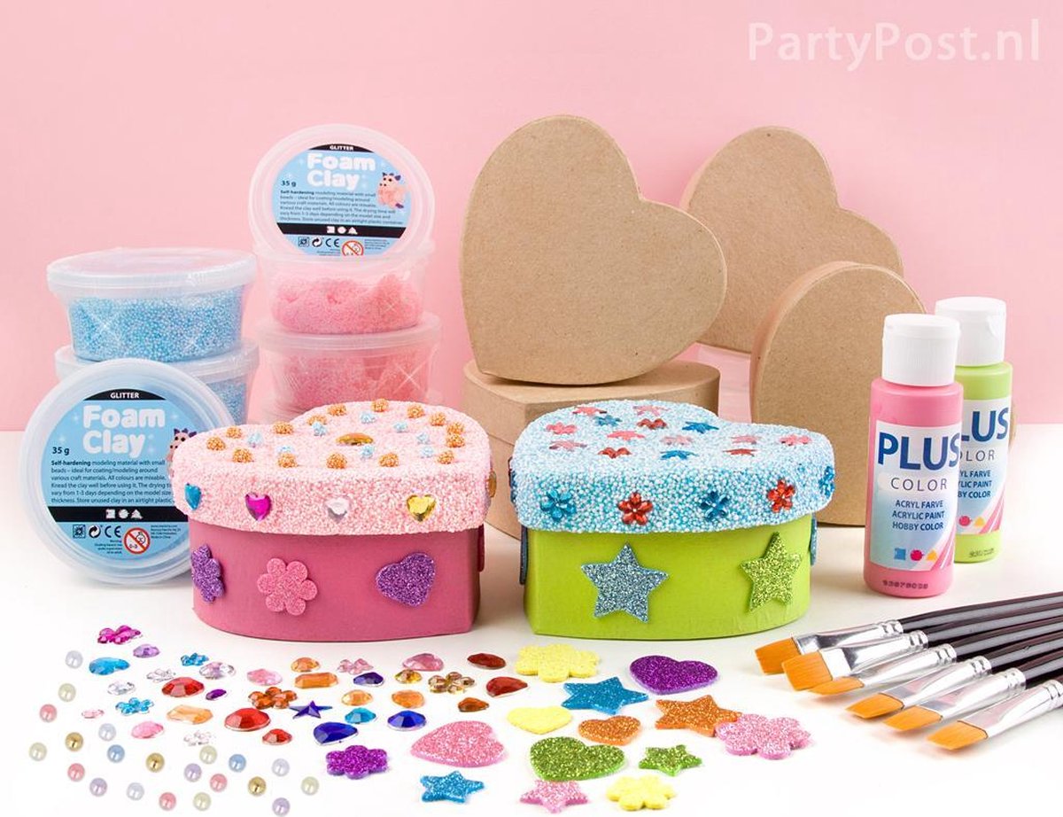 Knutselen Kinderfeestje - Hart Doosjes versieren