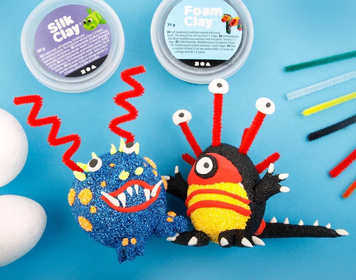 Knutselpakket Kinderfeestje - Grappige Monsters maken met Foam Clay