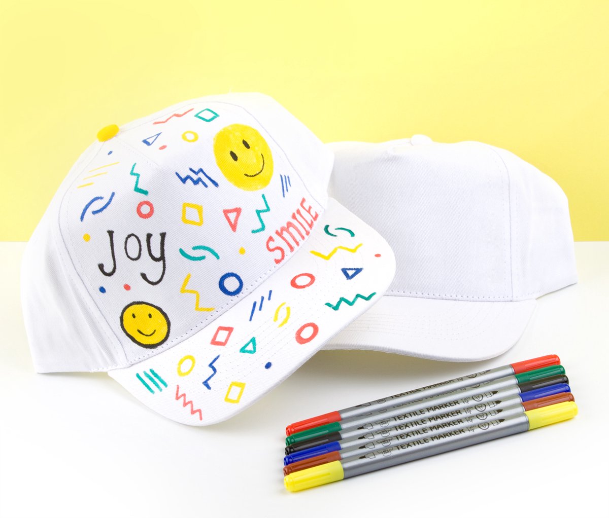 Knutselpakket Kinderfeestje - Petten versieren - 6 st - jongen en meisje