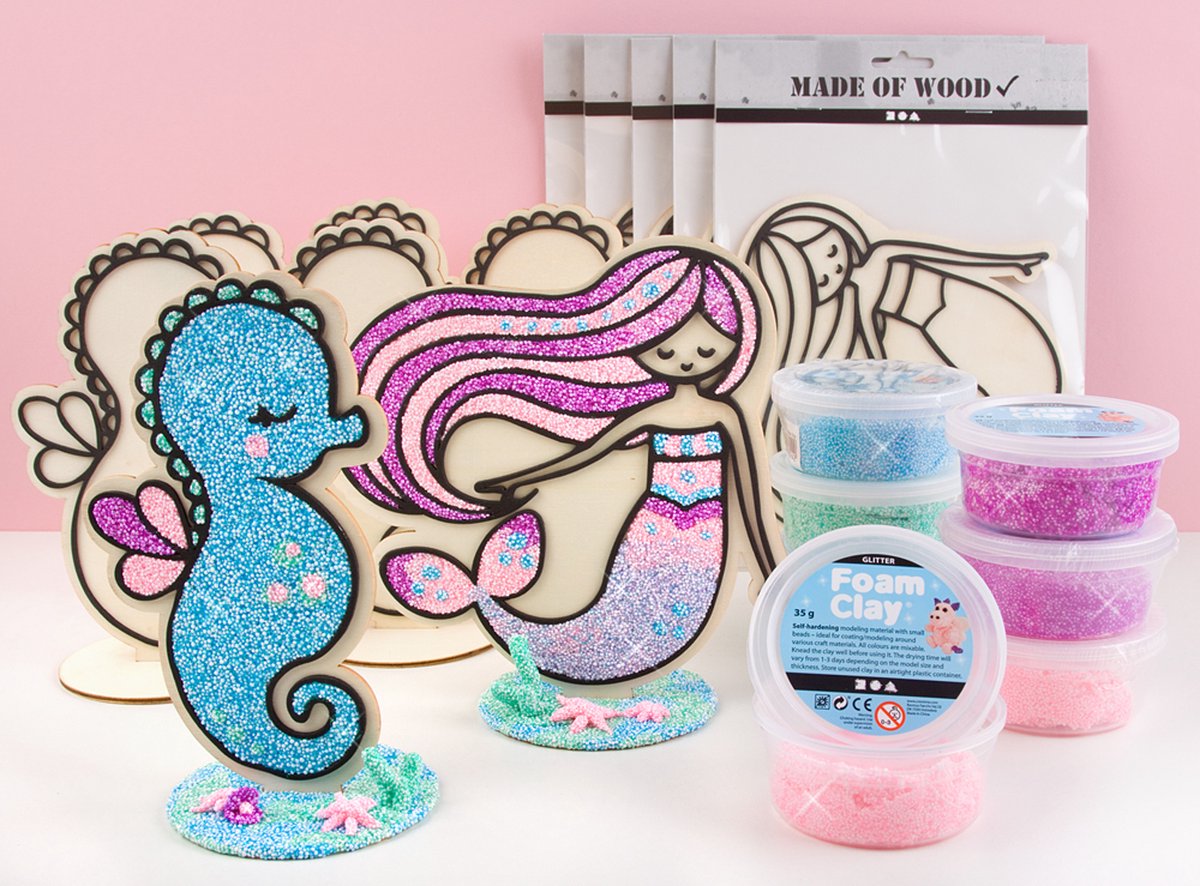 Pakket Kinderfeestje Knutselen - Zeemeermin - 6 kids