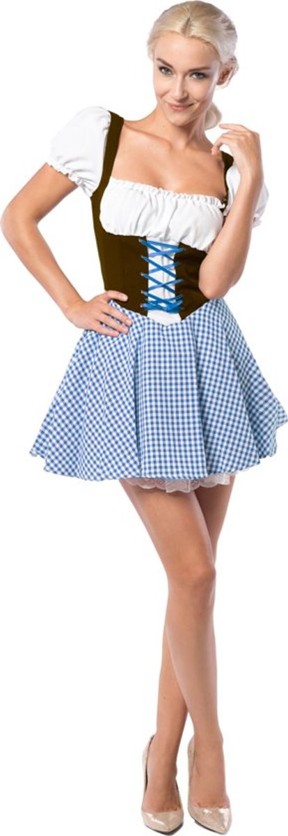 PartyXclusive Dirndl Dames Eva Blauw/Bruin  Blauw - S