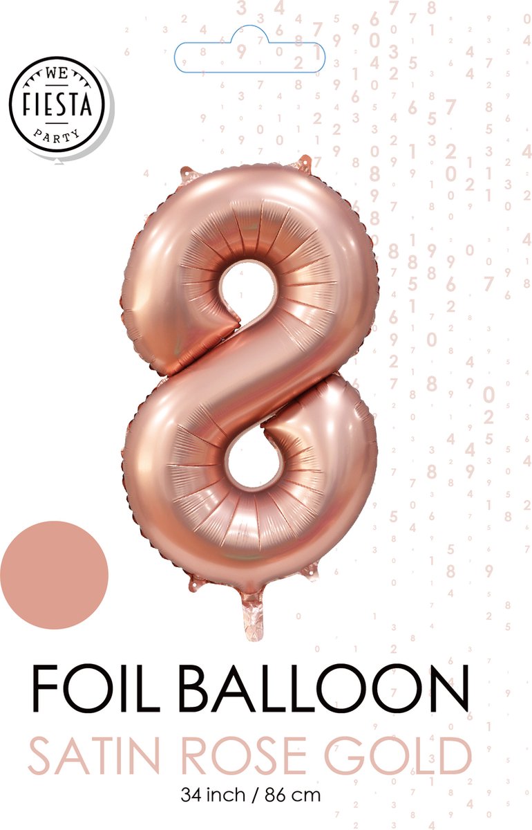 folieballon cijfer 8 mat goud metallic