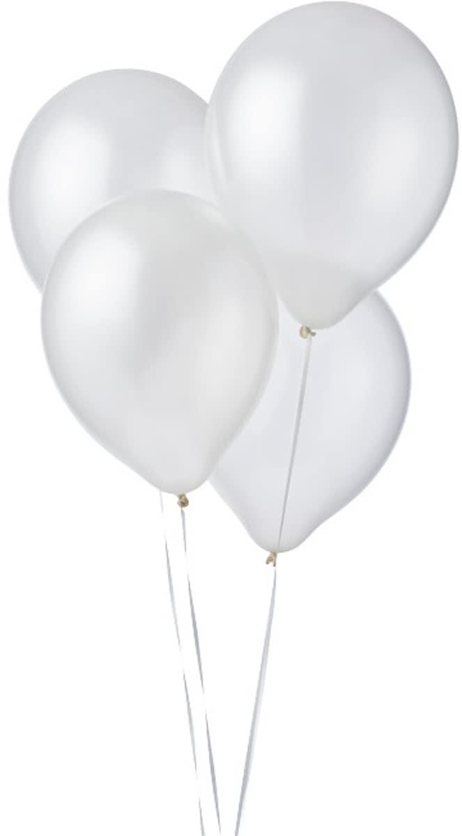 Metallic Ballonnen Wit (50st)