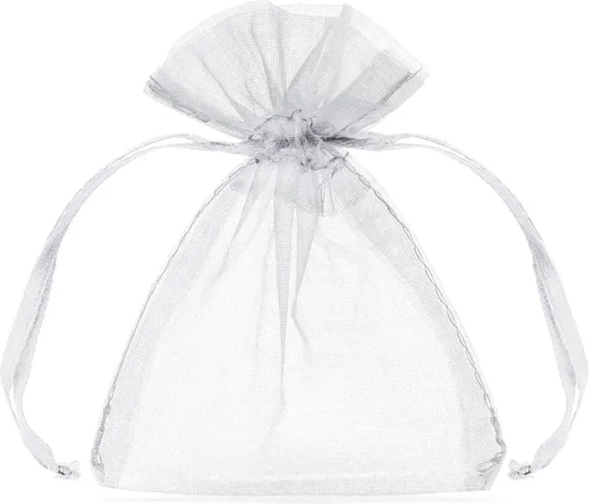 Organza zakjes wit 10 cm - 10 stuks