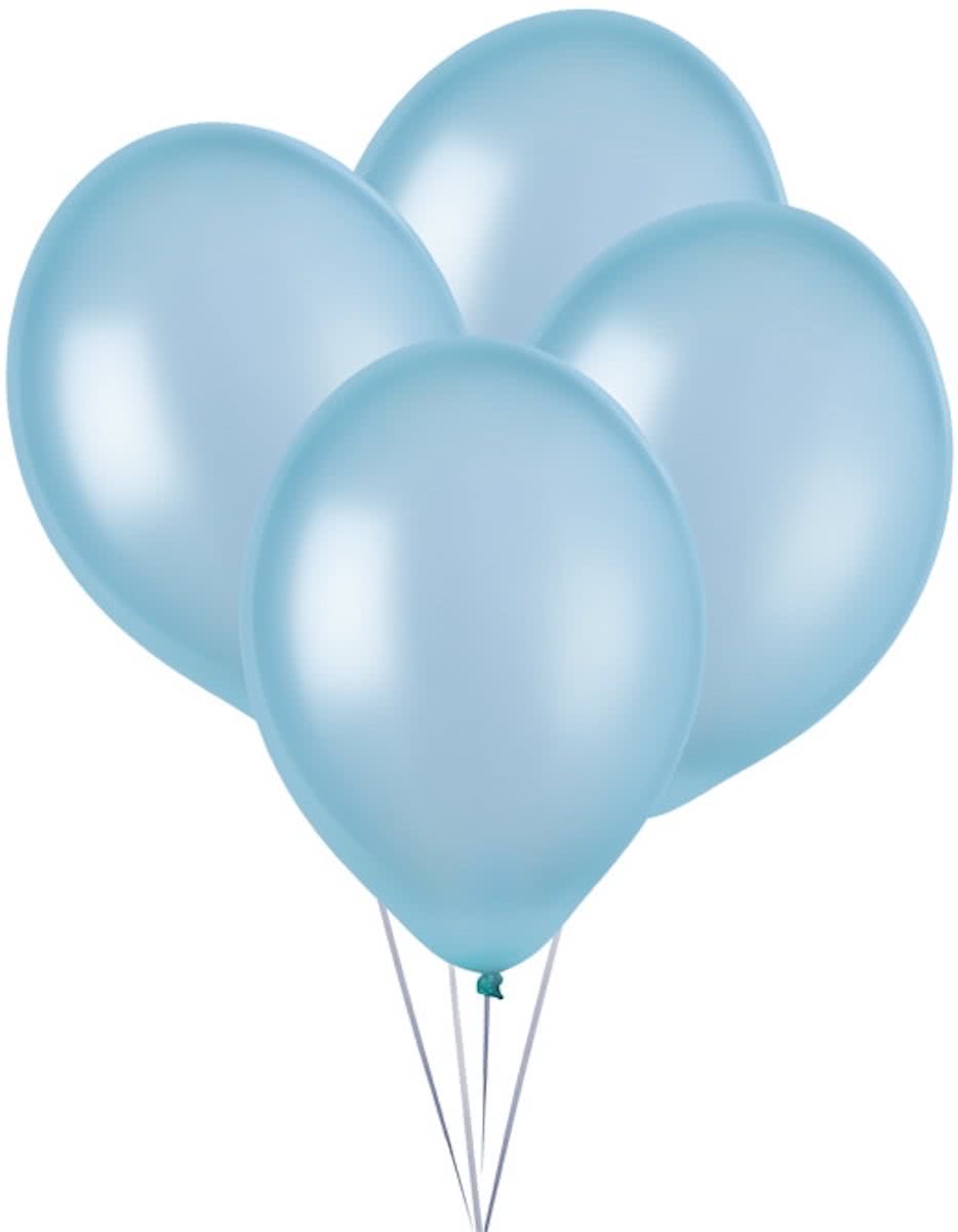 Metallic ballonnen lichtblauw 50 stuks