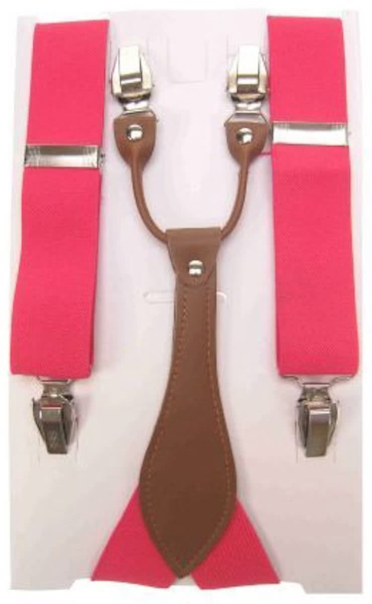 Bretel luxe pink met leder