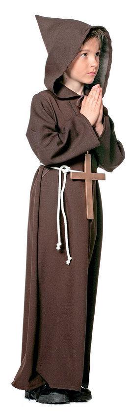 Carnavalskleding Pater pij bruin kind Maat 128