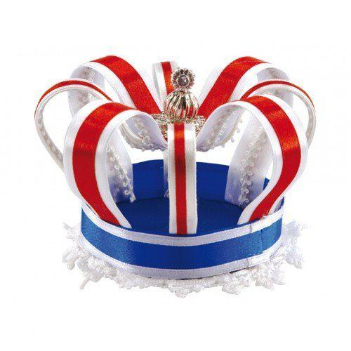 Kroon luxe met haarclips rood - wit - blauw