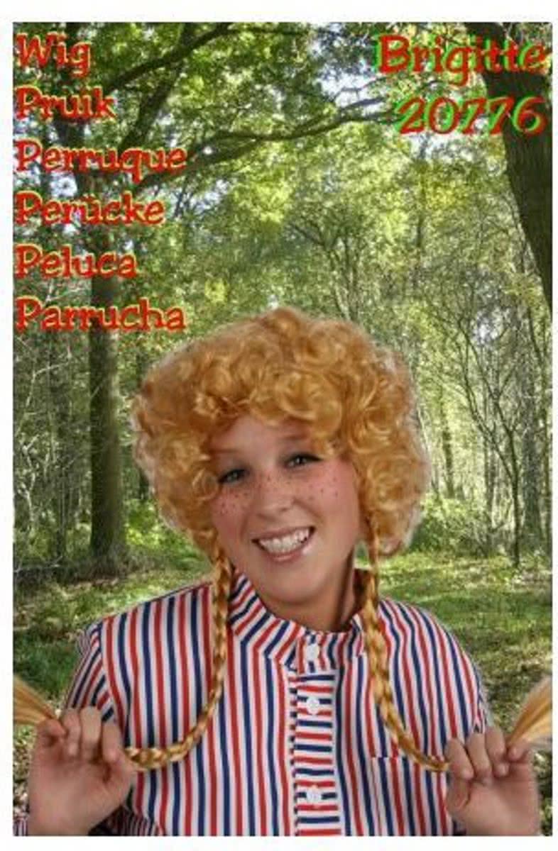 Pruik Brigitte met 2 vlechten