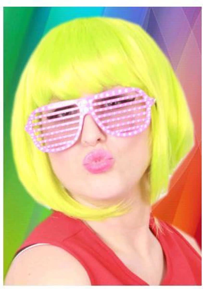 Pruik Trendy Valley kort Fluo groen