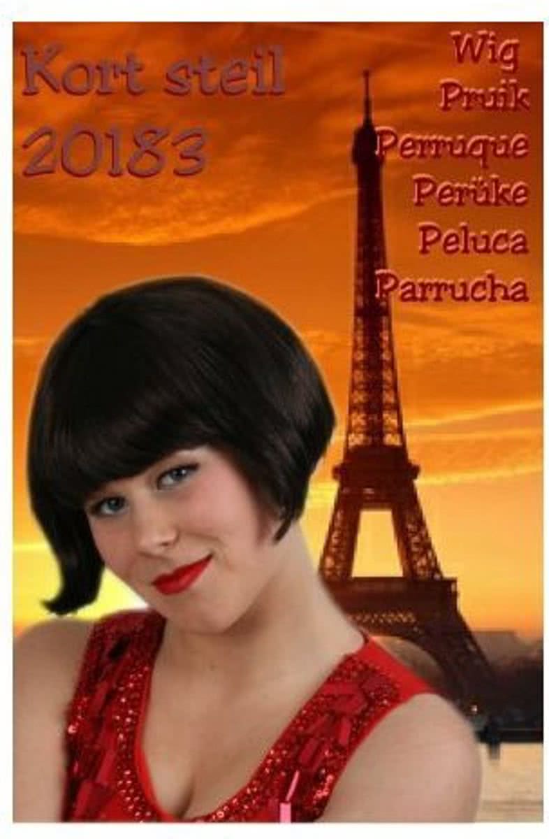 Pruik kort steil haar bruin