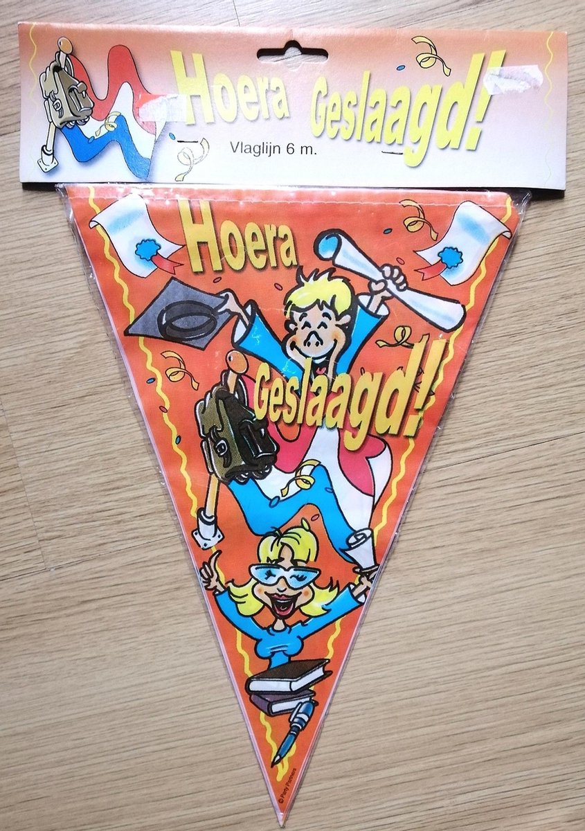 Vlaglijn Hoera geslaagd 6 meter