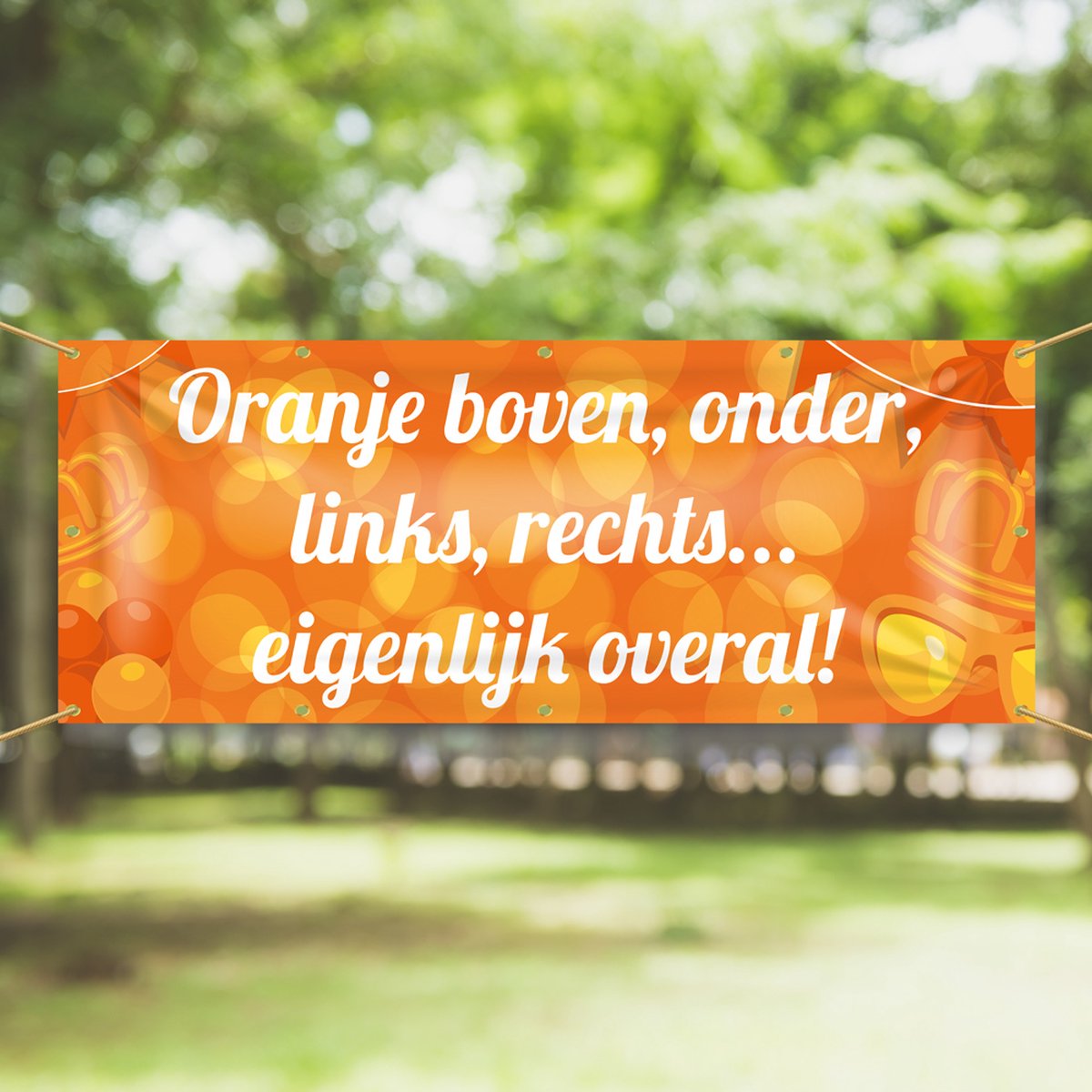 Spandoek Oranje boven, onder, links, rechts, eigenlijk overal - 200 x 75 cm - Koningsdag - Oranje Koningsdag decoratie - Versiering - accessoires