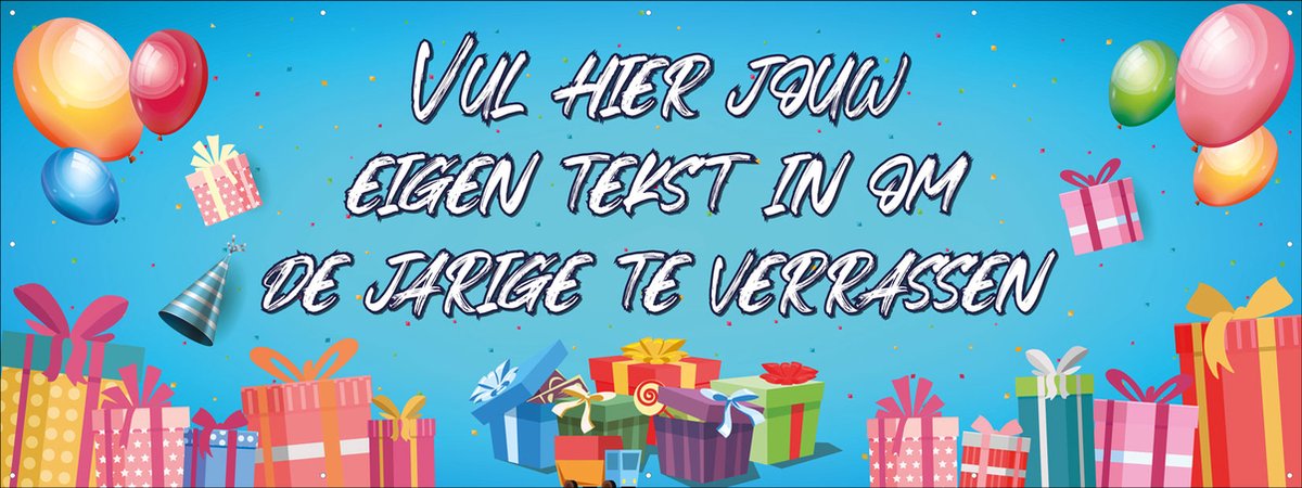 Spandoek maken - Maak het zelf - DIY - Eigen tekst - Verjaardag - Abraham - Sarah - Feestje - Jubileum - Huwelijk - 150 x 50 cm - met ringen - Banier- PVC - Banner - indoor en outdoor - Versiering - Decoratie - Verjaardag