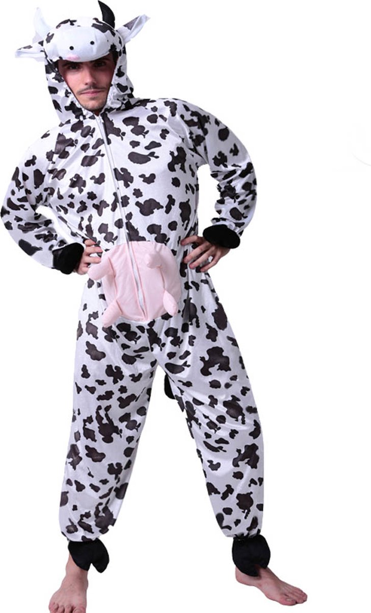 Kostuum heren - Onesie - Koe - Dierenpak - Maat L