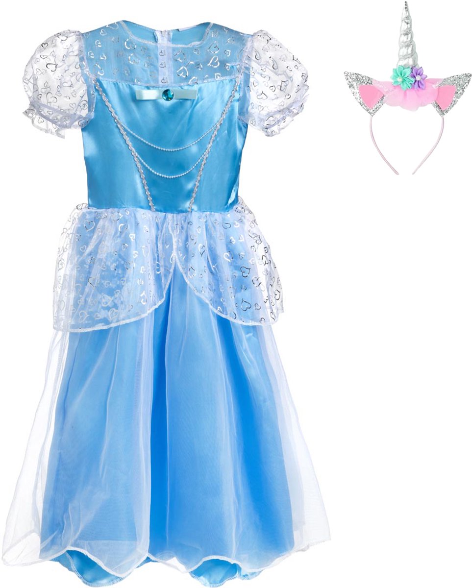 Prinsessenjurk meisje - Blauw - 4-6 Jaar