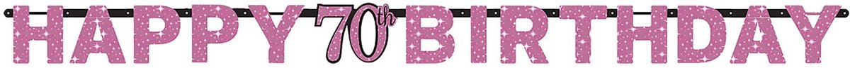 70 Jaar Letterslinger Roze 213cm