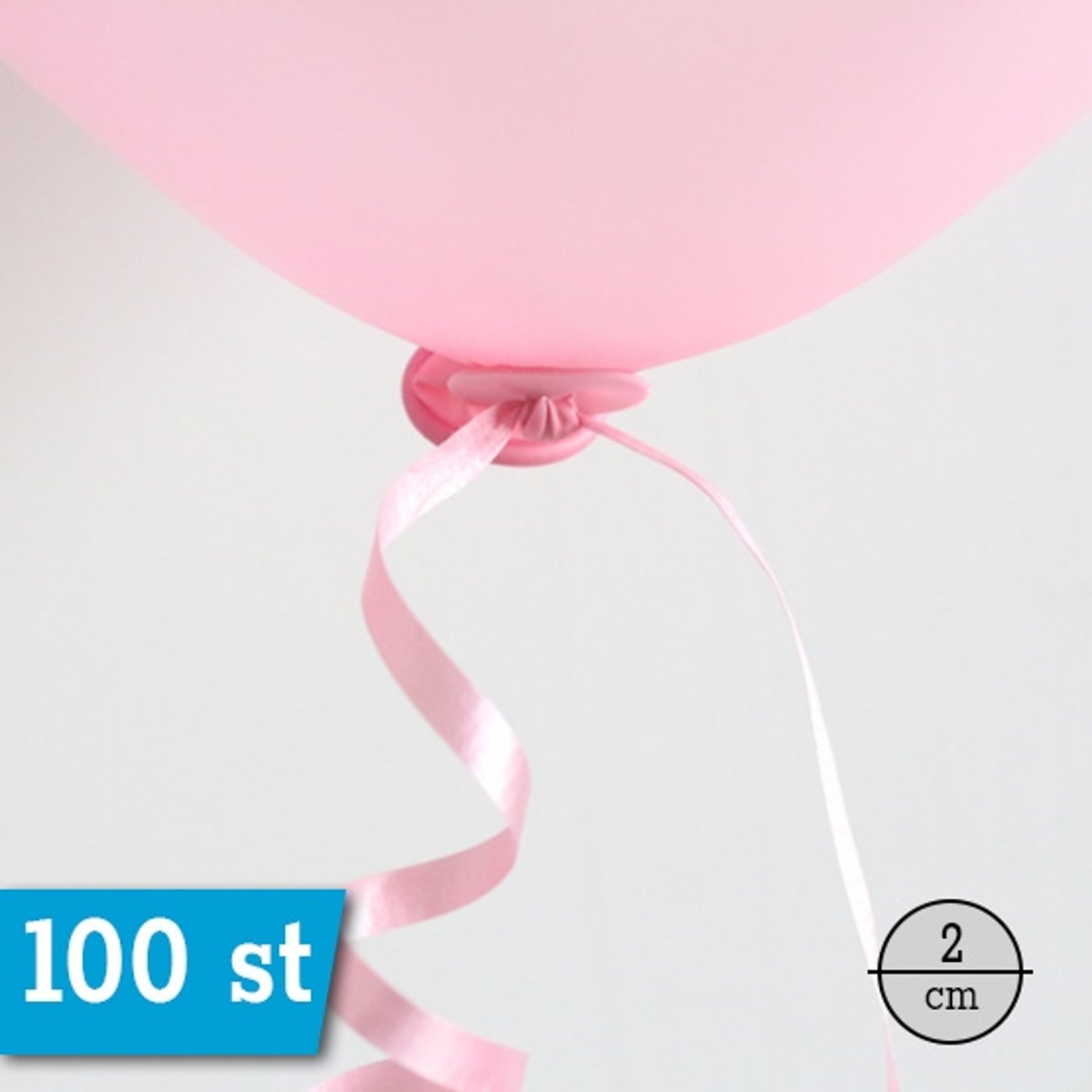 Ballon Snelsluiters Roze met lint 100 stuks
