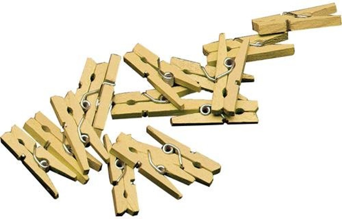 Gouden Mini Wasknijpers 20 stuks