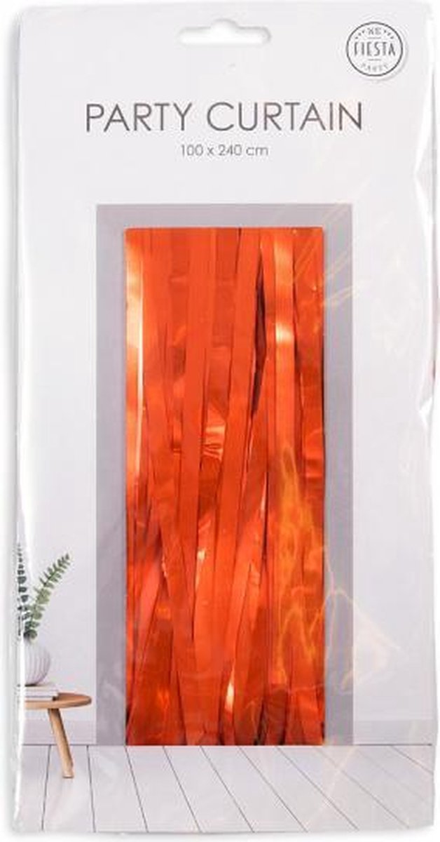Oranje Deurgordijn Folie 2,4x1 meter
