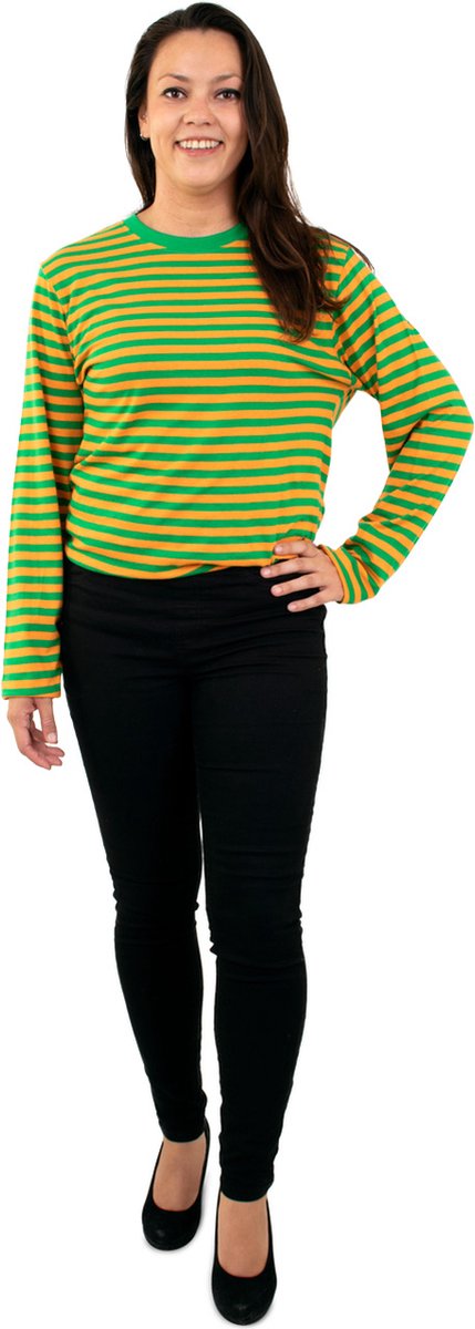 Dorustrui oranje/groen lange mouw mt.XXL - valt klein, bestel maat groter - Carnaval thema feest optocht fun festival