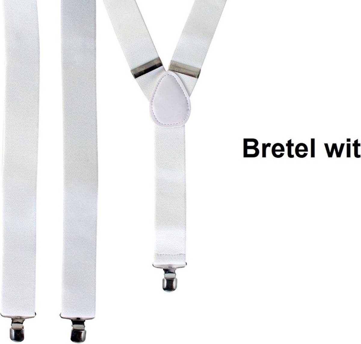 Luxe Bretel wit 30mm breed - Merk PartyXplosion - Carnaval festival thema feest party fun black and white carnaval huwelijk gala