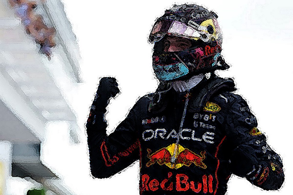 Max Verstappen Red Bull helm - Canvas - 70 x 100 cm