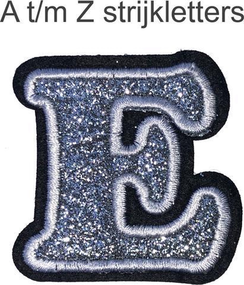 Glitter Strijk Embleem Alfabet Patch - 26 stuks - Zilver - Letters Stof Applicatie - Geborduurd - Kleding - Badges - Schooltas - Strijkletters - Patches - Iron On - Glue - Silver - Glamour