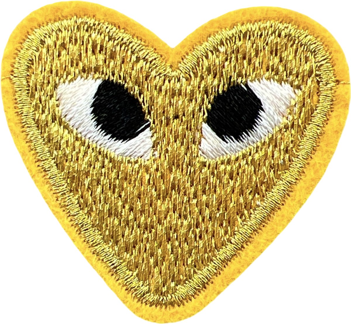 Hartje Met Oogjes Strijk Embleem Patch Goud A 4.3 cm / 4 cm / Goud