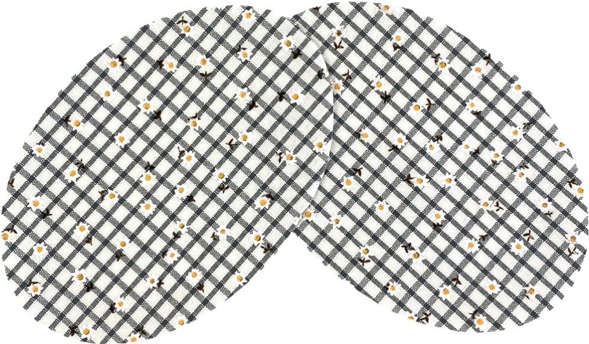 Knie Elleboog Strijk Stukken Patches Donker Groen Geruit Wit Bloemetje 9.3 / 13.5 cm / Donker Groen Wit