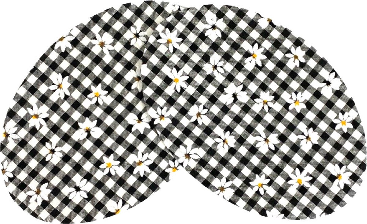 Knie Elleboog Strijk Stukken Patches zwart Wit Geruit Madeliefje 9.3 cm / 13.5 cm / Zwart Wit