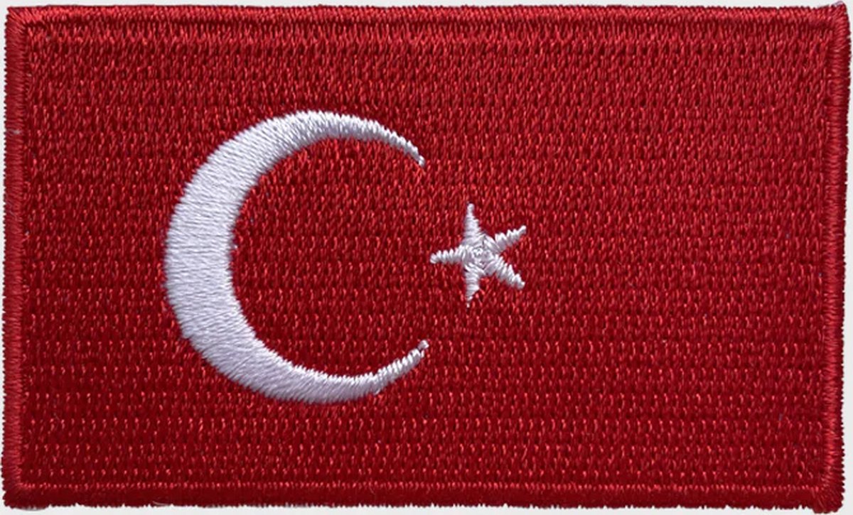 Patchy® – Turkse Vlag Strijkpatch - Strijkapplicatie - Strijkembleem - Badge - Patches