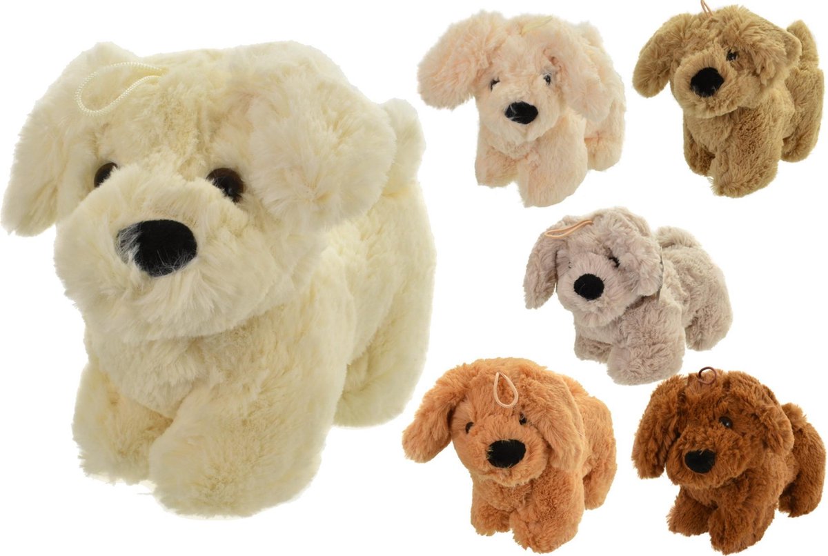 Pluche knuffelhond 23 cm multicolor