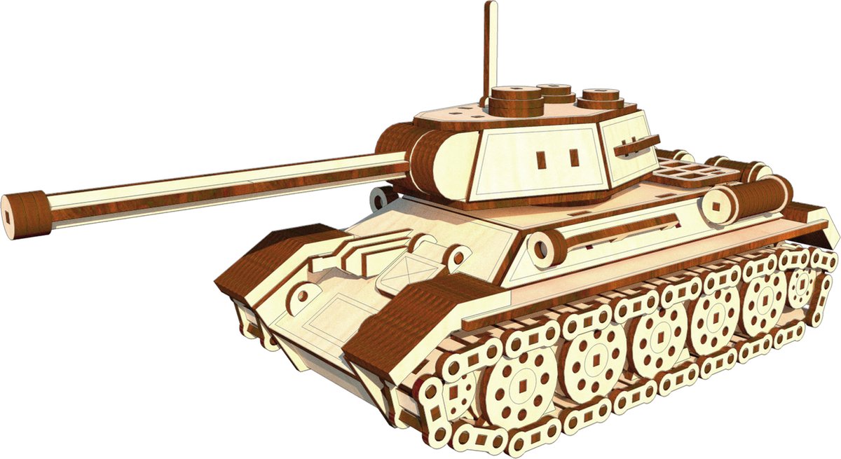 Bouwpakket Tank T-34 van hout