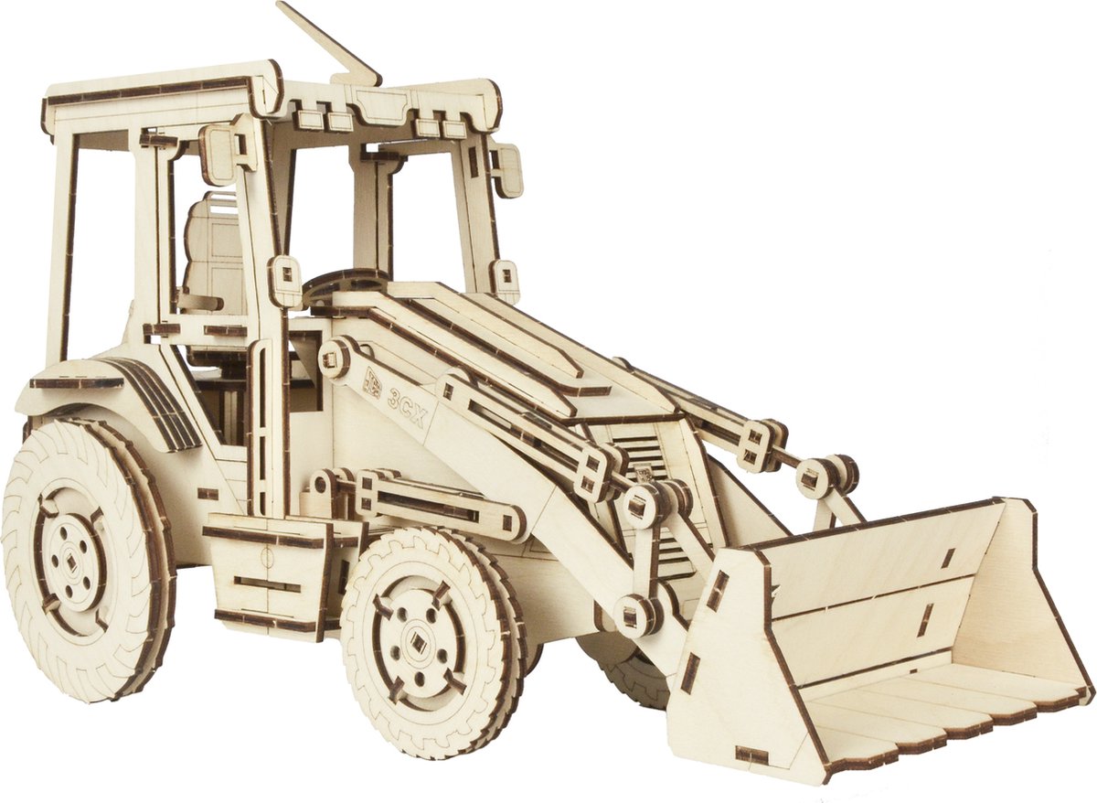 Modelbouw Tractor Bulldozer van hout
