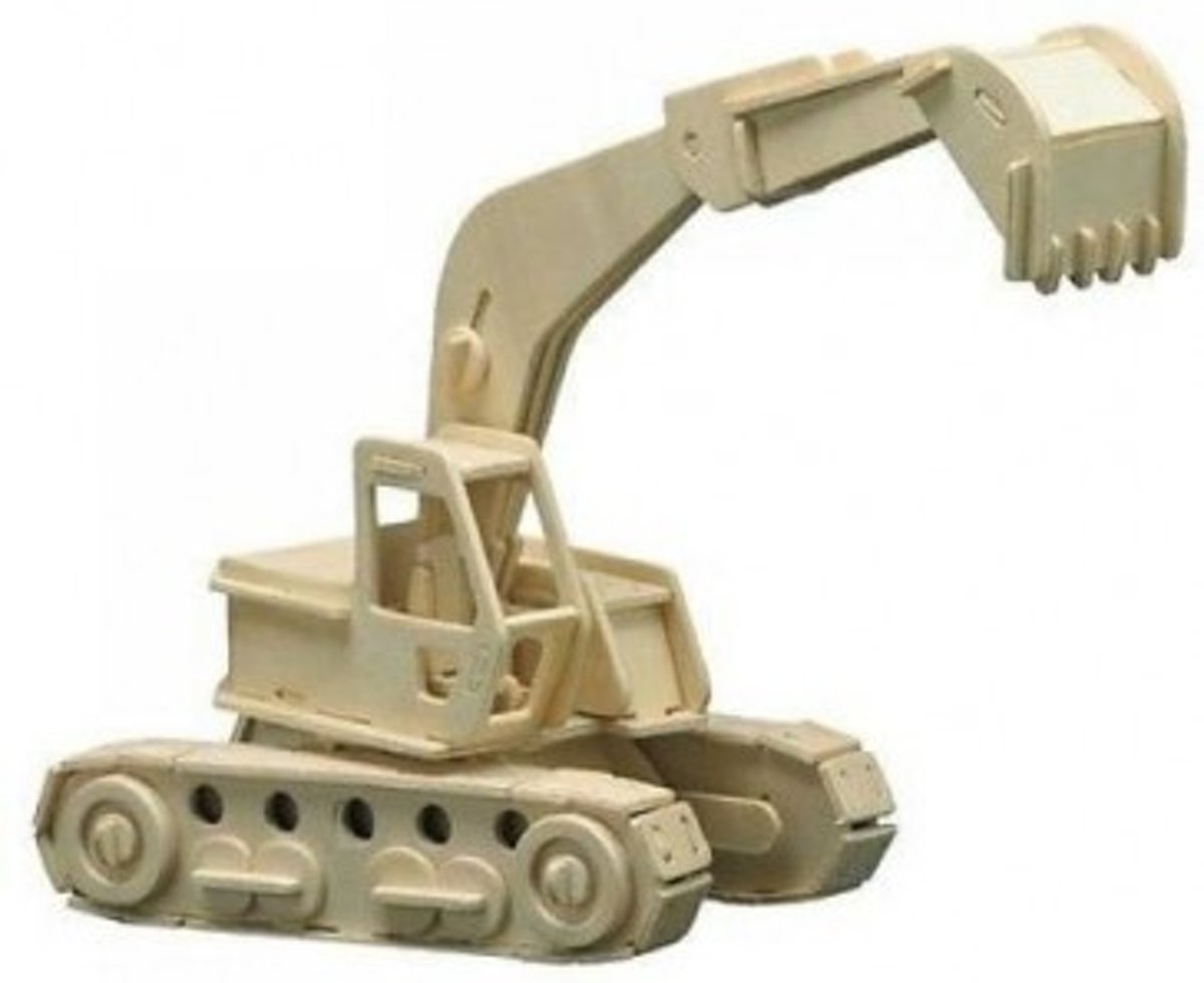   Houten Bouwset Graafmachine