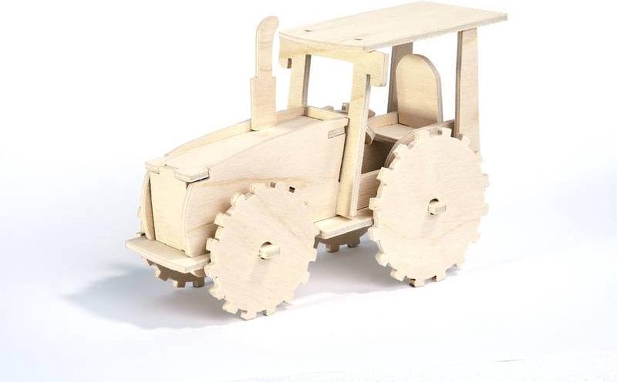   Houten bouwpakket Tractor 15,5 x 7 x 11 cm