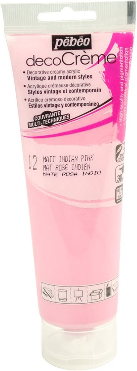 Verf indisch roze - acryl mat - 120 ml - Pébéo