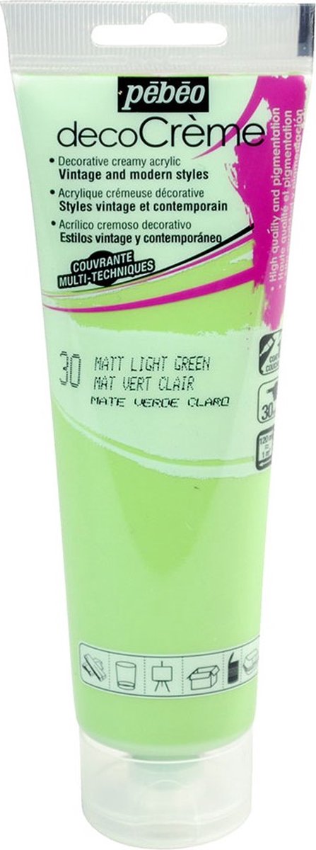 Verf licht groen - acryl mat - 120 ml - Pébéo