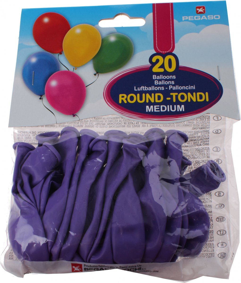 Pegaso Ballonnen 28 Cm Paars 20 Stuks