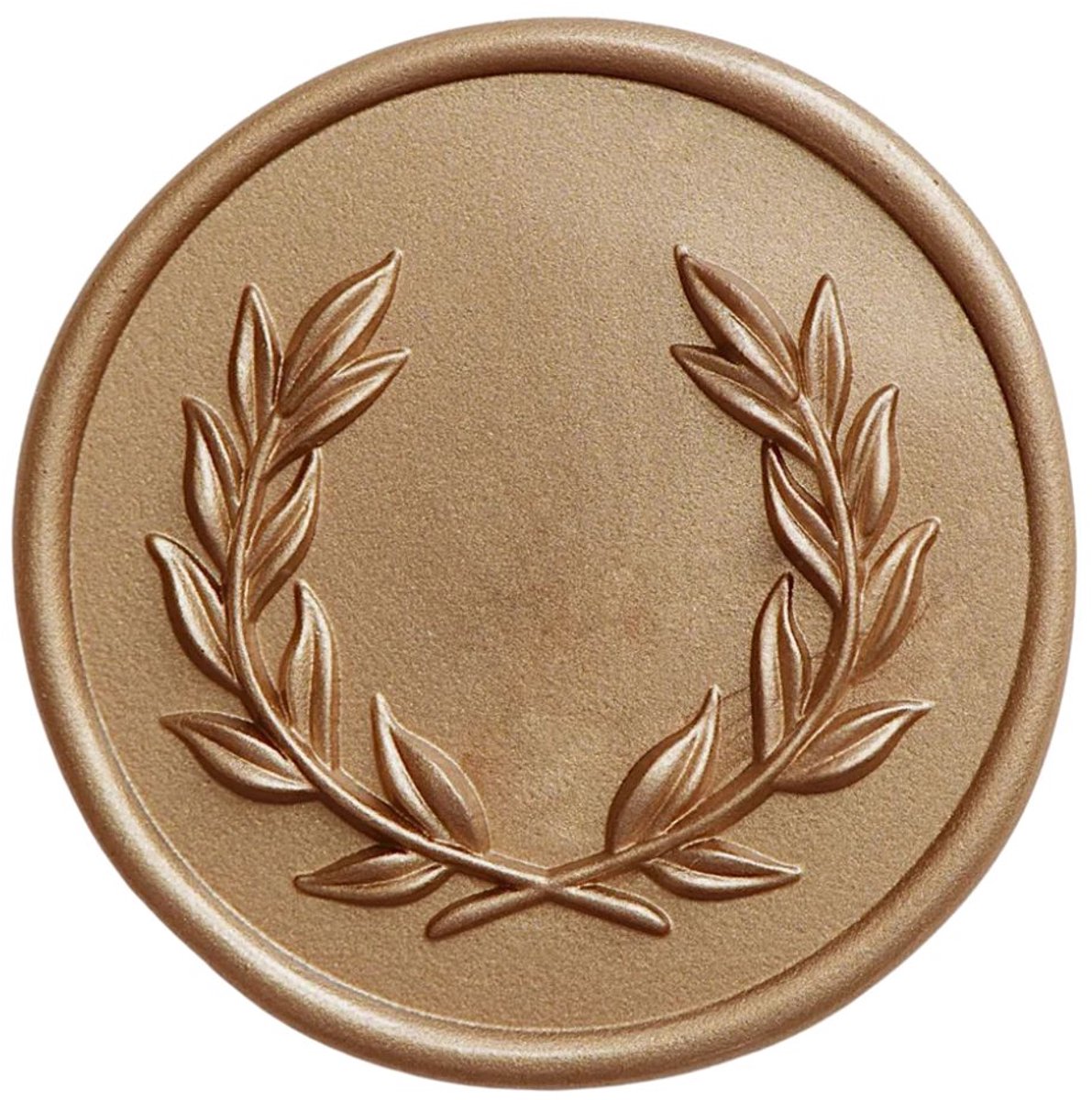 Pelargon Design Waxstempel 3D – Olijfkrans Design - 25 mm - Berkenhouten Handvat
