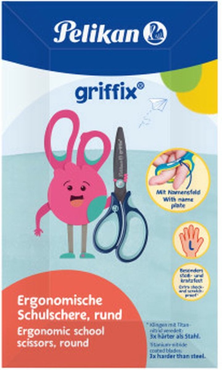 Pelikan 819169 buro- & knutselschaar Universeel Rechte knip Blauw, Lichtblauw, Roestvrijstaal