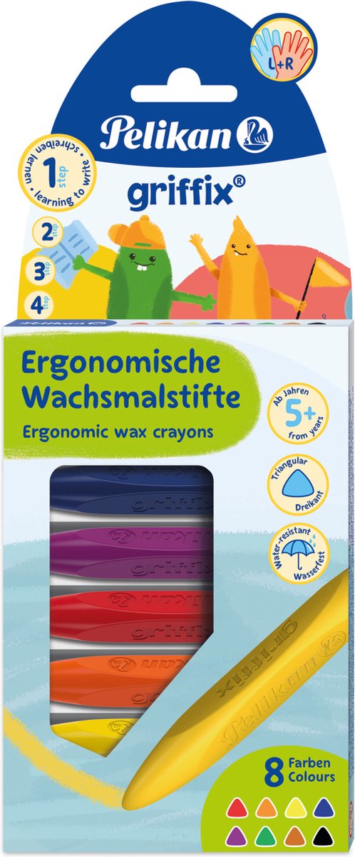 Pelikan griffix® waskrijt, 8 kleuren