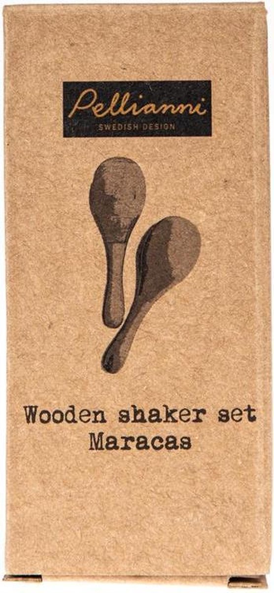 Pellianni: MARACAS PASTEL 12cm, set van 2, FSC hout, 10m+