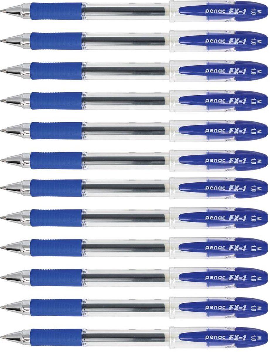 Penac Gelpen - 12 pack - Balpen - FX-1 - 1.0mm - Blauw